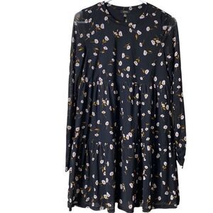 AFRM babydoll Floral Black Dress XS